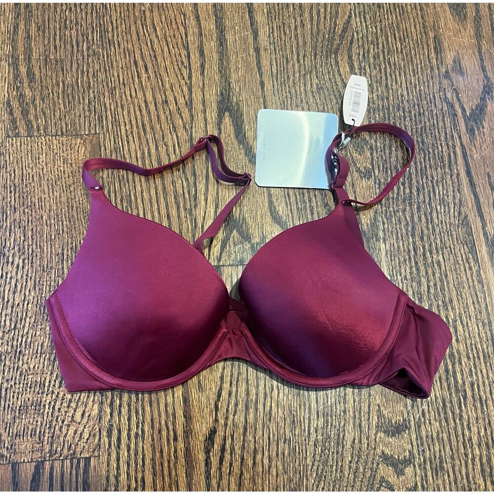 Victoria’s Secret women’s bra size 36 B demi uplift burgundy NWT
